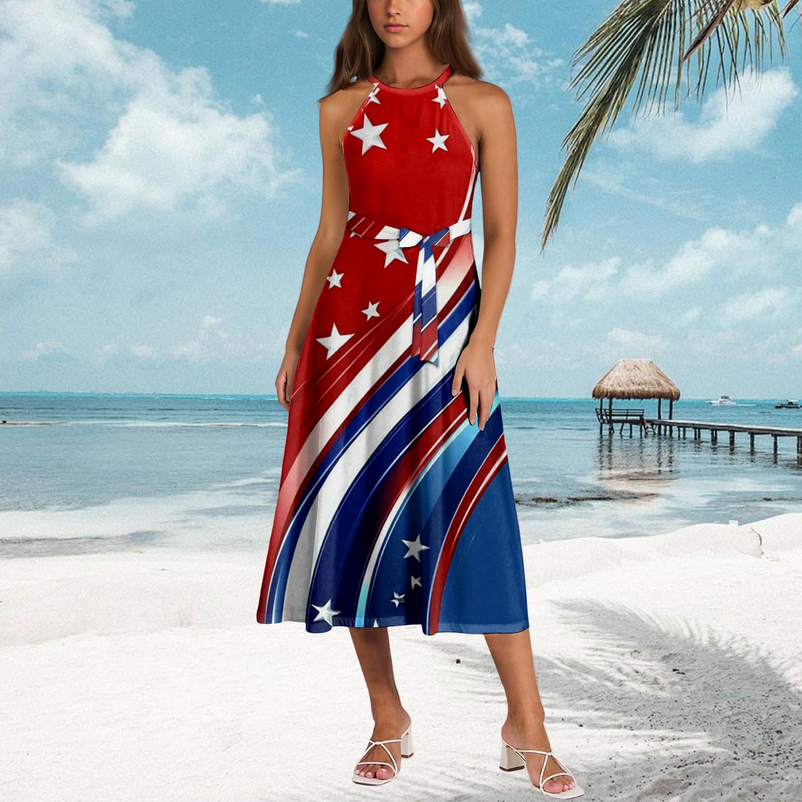 

Женское модное повседневное платье с набивным рисунком на подтяжках XL красный