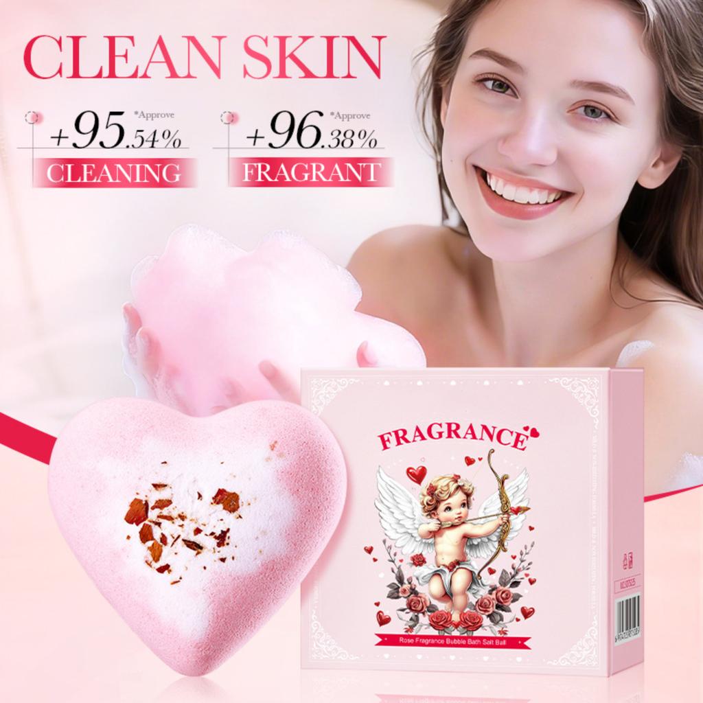 1PCS Heart-Shaped Bath Balls For Bathing And Cleaning