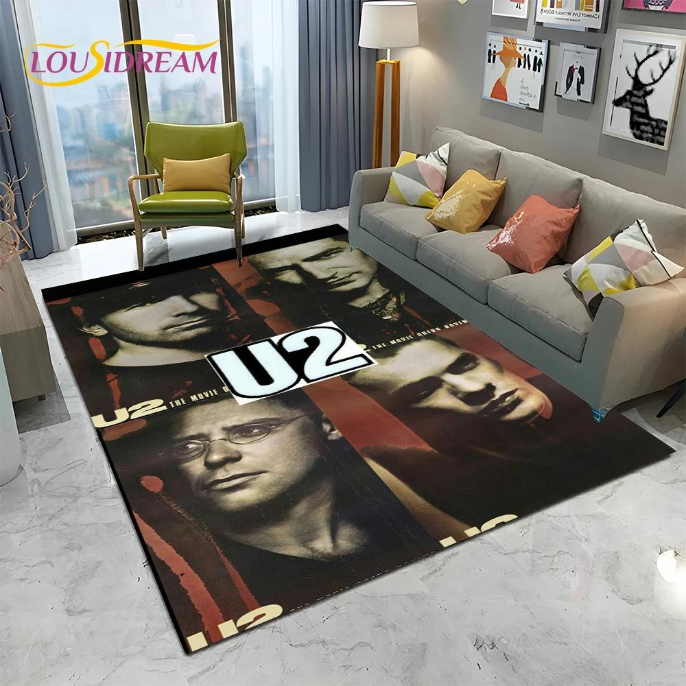 3D Printing U2 Rock Bang Bono Area Rug,Carpet Rug for Living Room Children's Bedroom Sofa Doormat Decor,Kids Non-slip Floor Mat
