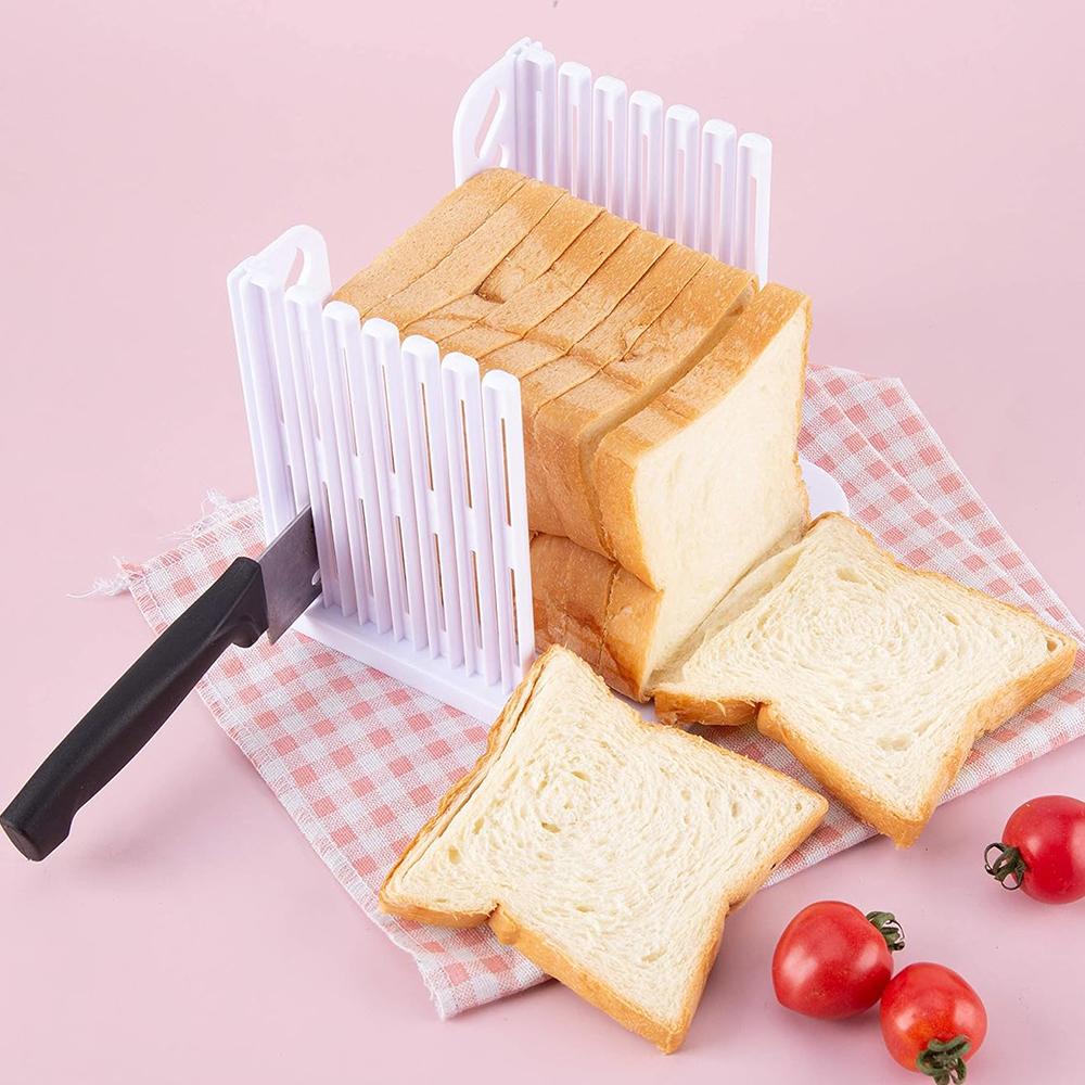 Bread Slicer Toast Cutter Foldable Adjustable Bread Slicing Kitchen Baking Tools