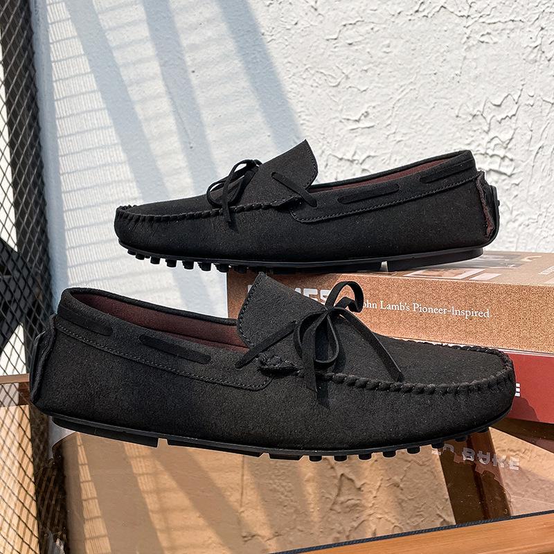 Men's Spring Casual Velvet Driving Shoes - British Style, Versatile, Easy Slip-On Design