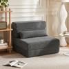 Floor Chair with Back Support, Corduroy Boneless Cloud Foldable Sleeper Sofa with Thick Padding, Dark Grey