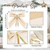 24 Pcs Velvet Christmas Bows for Christmas Tree, Garland, Gift Wrapping, Party, Twist Tie Bows for Home Holiday Decor (Width 2.5 cm, 8.9 x 8.9 cm, Bei