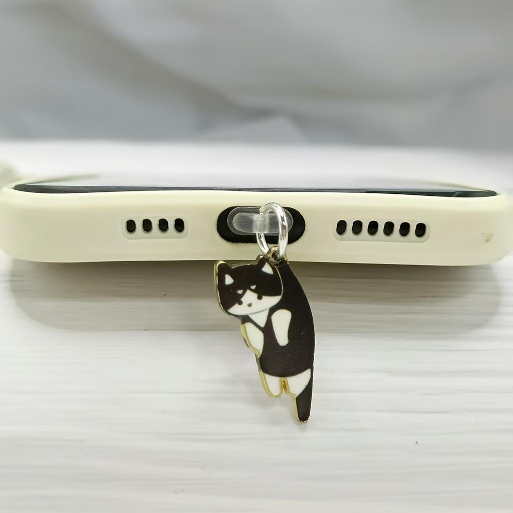 1pc Cute Cartoon Cat/Alloy/Hanging Ornament/Mobile Phone Dust Plug/Suitable for IPhone/Type-C Port/Festival Gift/Couple Gift