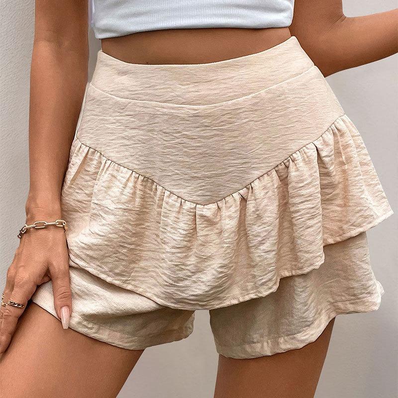 Summer Casual Ruffled Shorts Women's Shorts Wide-leg Shorts