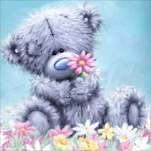 Diamond Painting Cute Animal Teddy Bear Round Diamond Embroidery Mosaic Home Decoration Pattern
