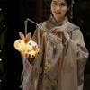Handmade Rabbit Lantern Luminous Mid-Autumn Lantern Plush Bunny Lamp  Chinese New Year