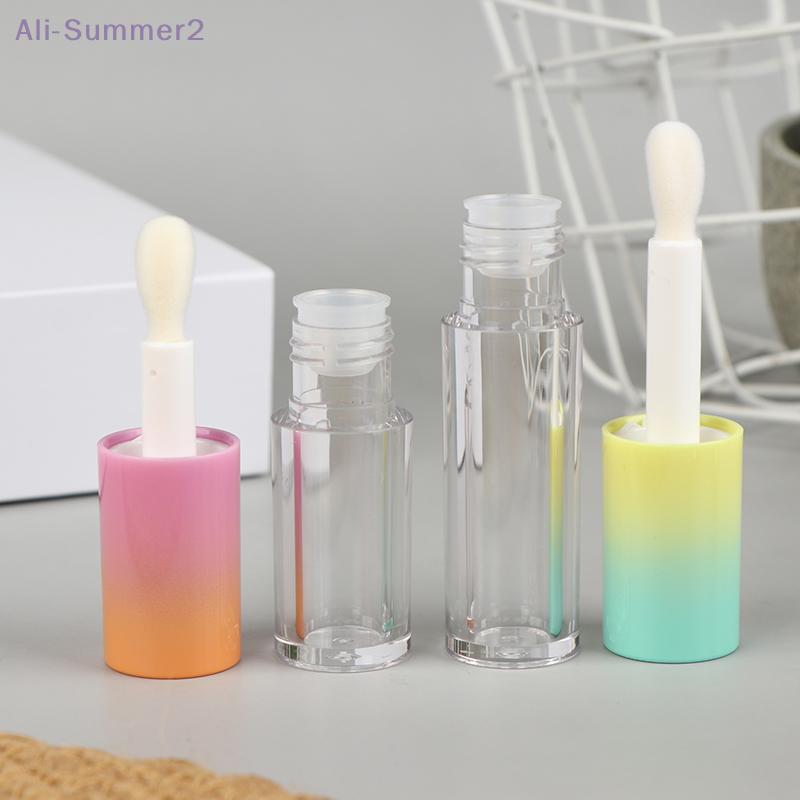 {MX} 4ml Gradient Lip Glaze Bottle With Keychain Empty Refillable Lipstick Gloss Tube Liquid Cosmetic Container Sample Dispenser