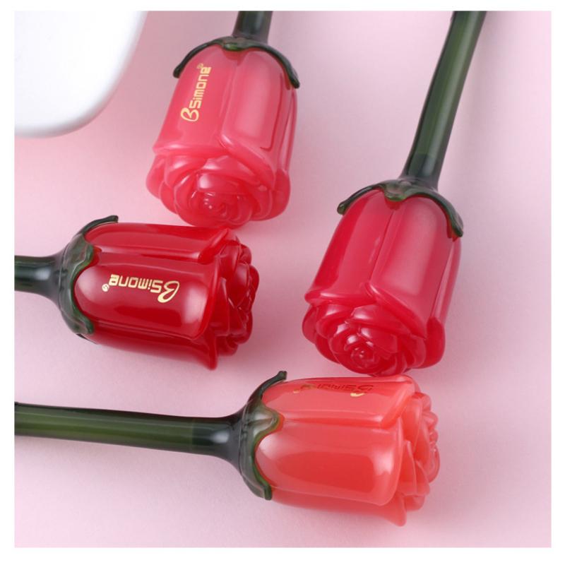 Rose Lip Gloss, Lipstick, Matte Finish, Moisturizing, Non Stick To Cup Lip Gloss