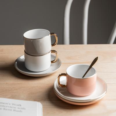 Ceramic Coffee Cup Saucer with Spoon