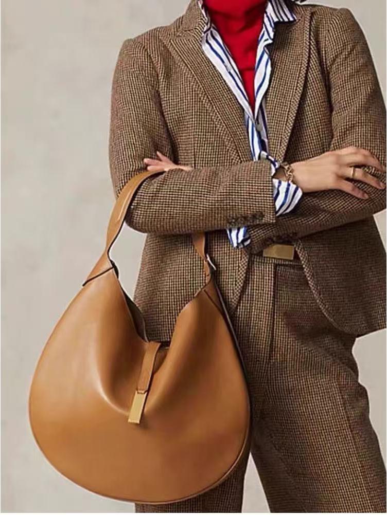 2025 High-End Soft Dumpling Shoulder Bag - Large Capacity Semicircular Tote Bag