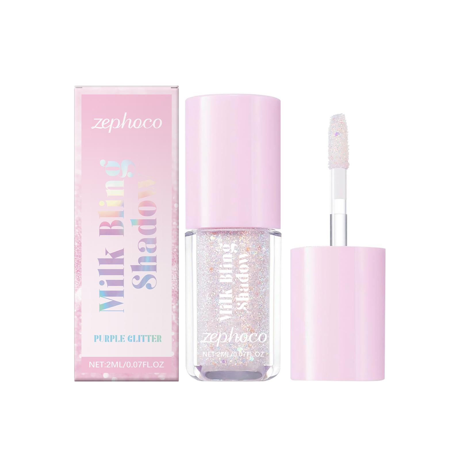 zephoco Colorful Pearlescent Liquid Eyeshadow Series Natural Long-Lasting High-Shine Pigmented Eyeshadow for Party Makeup Pinkish purple shimmer