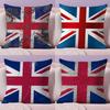 Union Jack Flag Cushion Cover Soft Plush Throw Pillow Cushion CoverDoubleSided Printed Pillow Case for Sofa Home Decor