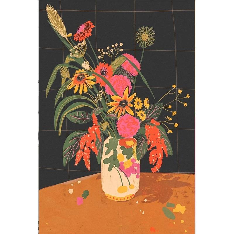 

Красочные женские фигуры, картина с цветами на стене, постеры и принты, новинки, декор для гостиной, дома, холст 21cm×30cm NoFrame