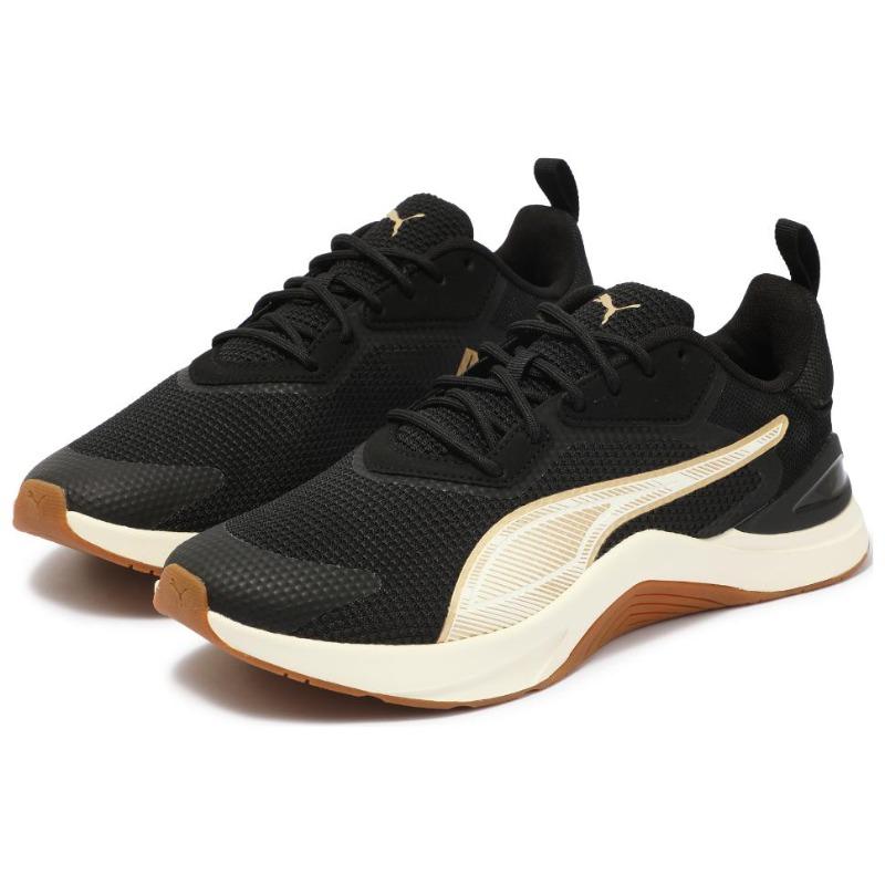 Puma Infusion Premium Wn's Womens Low Top Training Shoes Black White Gold 378784-01