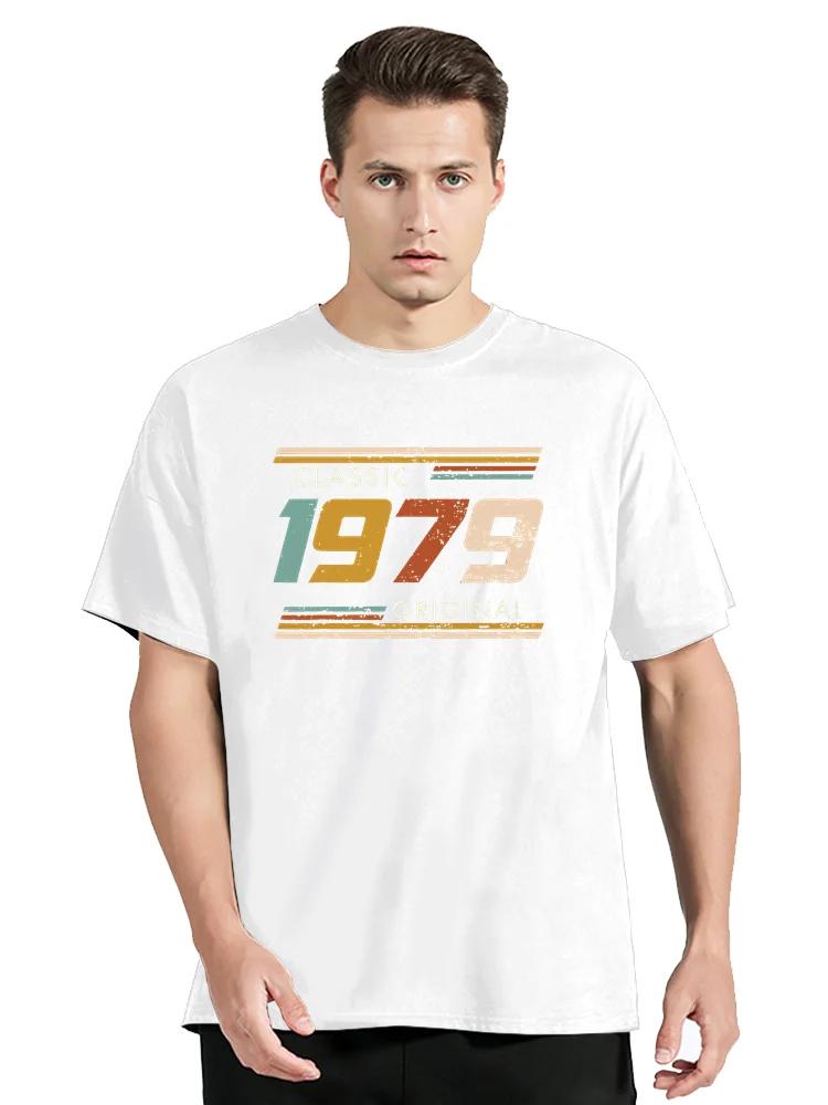 Lustiges 1979 Original Vintage T-Shirt Sommer Grafik Baumwoll-T-Shirt Streetwear Kurzarm Geburtstagsgeschenke T-Shirt Herren Kleidung