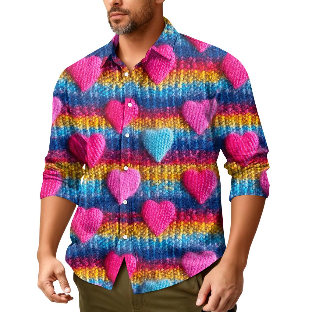 Lässiges, locker sitzendes Langarmhemd für Herren, modisches Revershemd