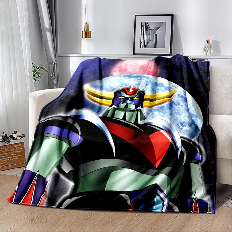UFO Robot Grendizer Anime Cartoon Soft Plush Blanket,Flannel Blanket Throw Blanket for Living Room Bedroom Bed Sofa Picnic Kids