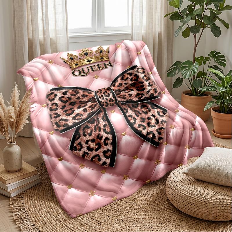 Queenly Glamour Crown Theme blanket Lightweight Warm Flannel Blanket Decorative Throw Blanket for Home Decoration