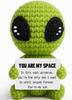 Unique Customize Positive Alien Crochet With Uplifting Card Birthday Graduation Anniversary Gift For Friend Husband Wife Teens