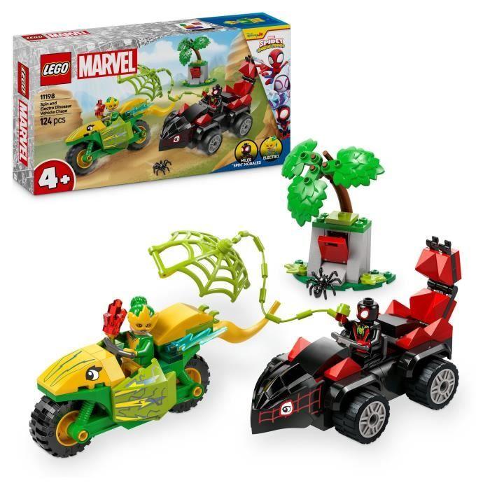 LEGO Marvel 11198 Spin and Electro Dino Chase - Spidey and His Amazing Friends chiaro