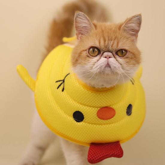 Recovery Cone Cartoon Shape Good Flexibility Adorable Fastener Tape Breathable Mesh Anti-bite Comfortable Pet Recovery Neck Collar Daily Use