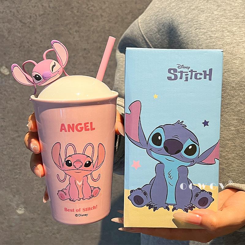 Stitch Mug 2025: Women's Lidded Water & Coffee Cup with Straw - Perfect Birthday Gift