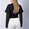 Women's Casual Round Neck Long Sleeve Lace Patchwork Pullover Top Color Blouse