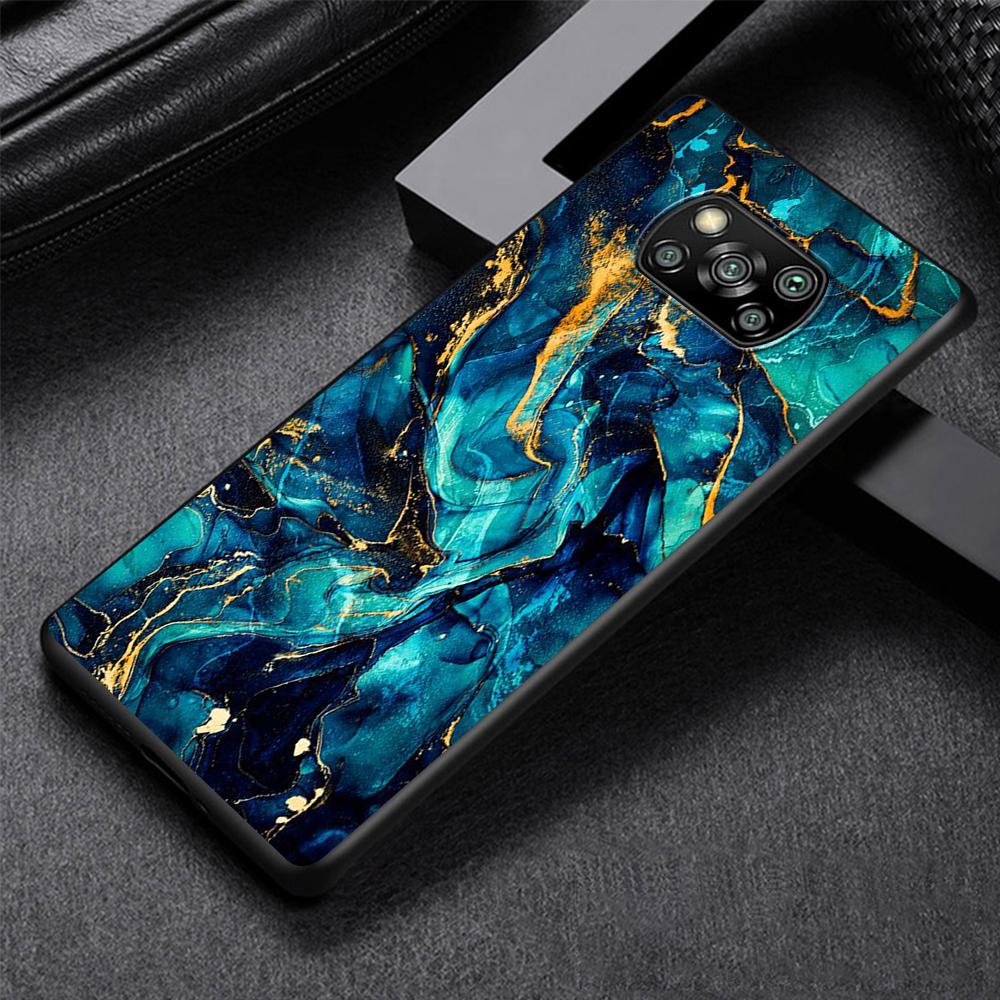 Color Luxury Marble Phone Case for Xiaomi Poco X3 NFC M3 X4 Pocophone F1 M4 Pro F3 GT Soft Silicone Black Cover Shell