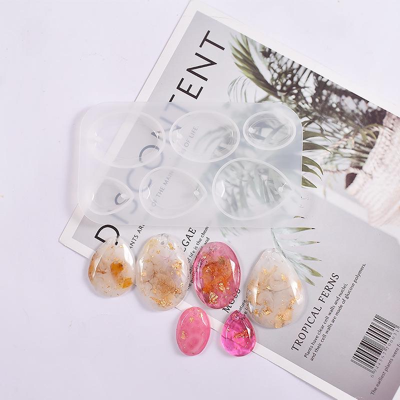 Poppy DIY Faceted Oval Water Drop Silicone Mold for Resin Pendants and Charms