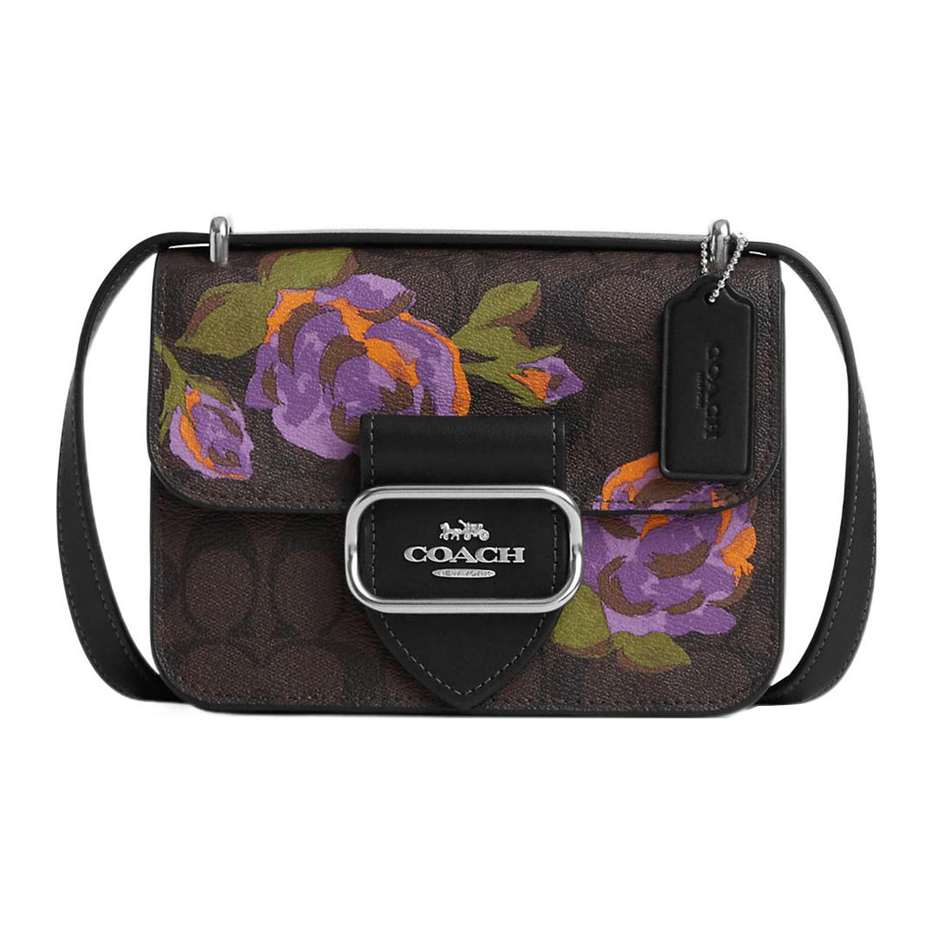 

Новая квадратная сумка COACH Morgan из канвы с кожей, сумка на плечо, сумка кроссбоди, женская кофейного цвета CL415-SVW1Q 18.5*5.6*14.7CM