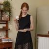Deondeulob Dd_Sleeveless Mesh Hem Dress_Black