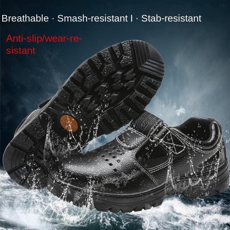 Labor Insurance Shoes for Men and Women, Anti-smashing and Anti-piercing Protective Work Shoes, Lightweight and Wear-resistant Large-hole Sandals
