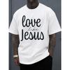 Men's Love Like Jesus T-Shirt - Apparel with Jesus Print, Breathable Round Neck Short Sleeve Casual & Athletic Wear Suitable for All-Season Fitness