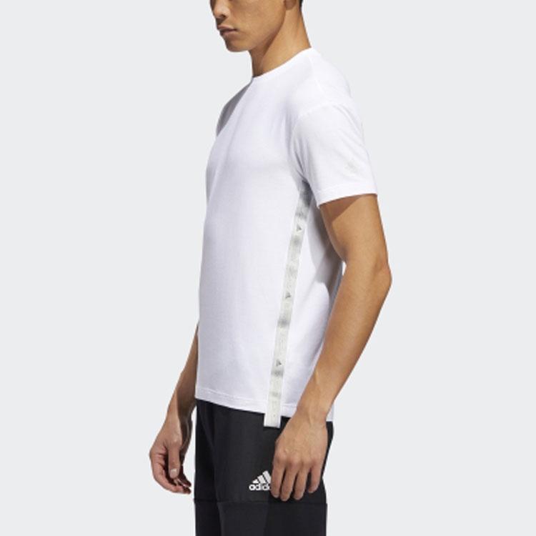 adidas M Gfx T Prime Solid Color Side Sports Stylish Round Neck Short Sleeve White Men's FT2789