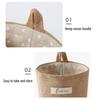 Storage Bag Cotton Linen Non-Woven Pocket Lightweight with Hanging Hole Wall Mounted Pouch for Bedside Bed Frames