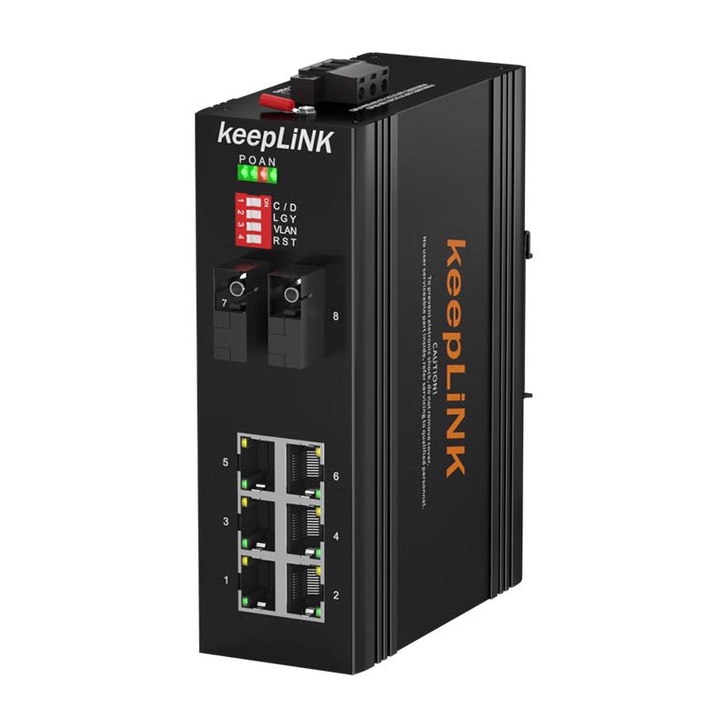 keepLINK KP-9000 100M 2-Fiber 6-Port Unmanaged Industrial Ethernet Switch