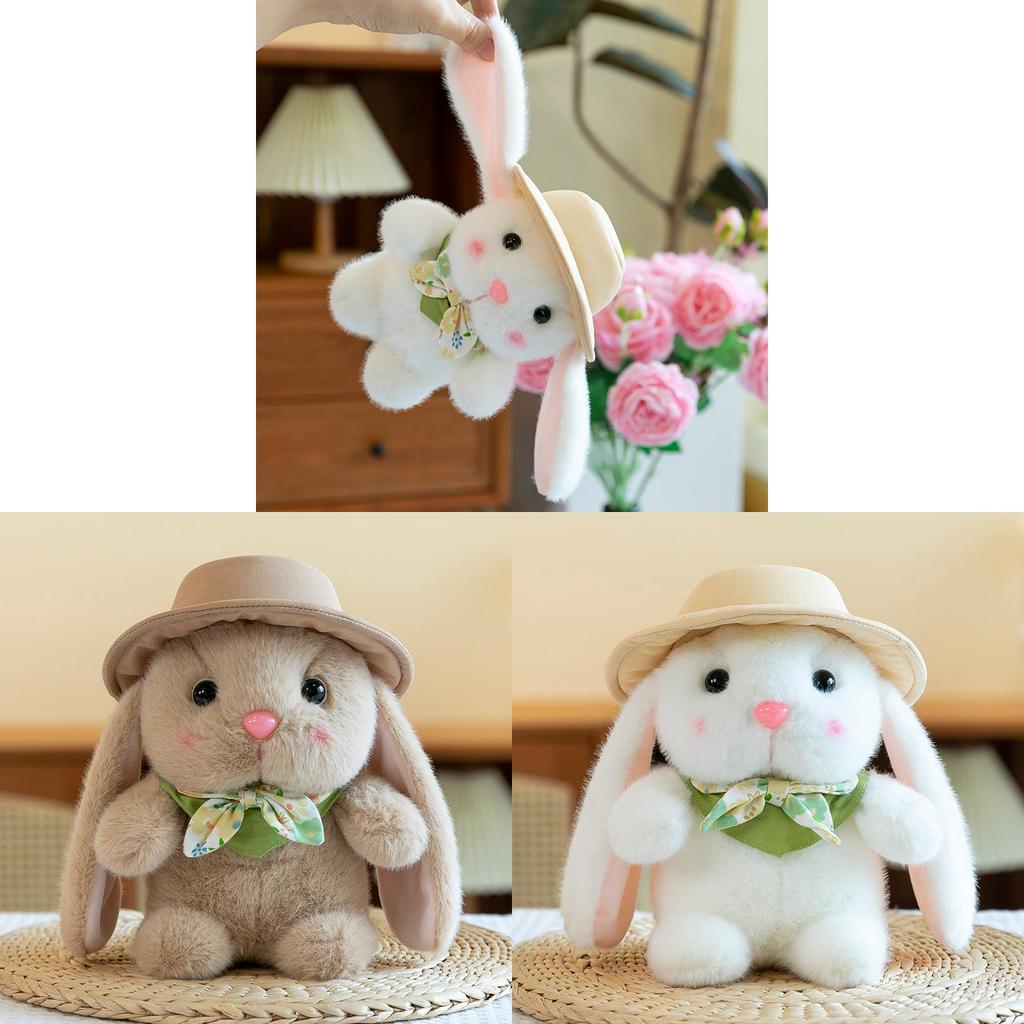Plush Bunny Toy With Hat Kids Gift Soft Short Plush For Children