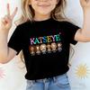 T-shirt Cartoon Katseye Garçons Filles Manches Courtes Enfants Streetwear Été Vêtements Enfants Chanteur Musique Y2K T-shirts Hauts