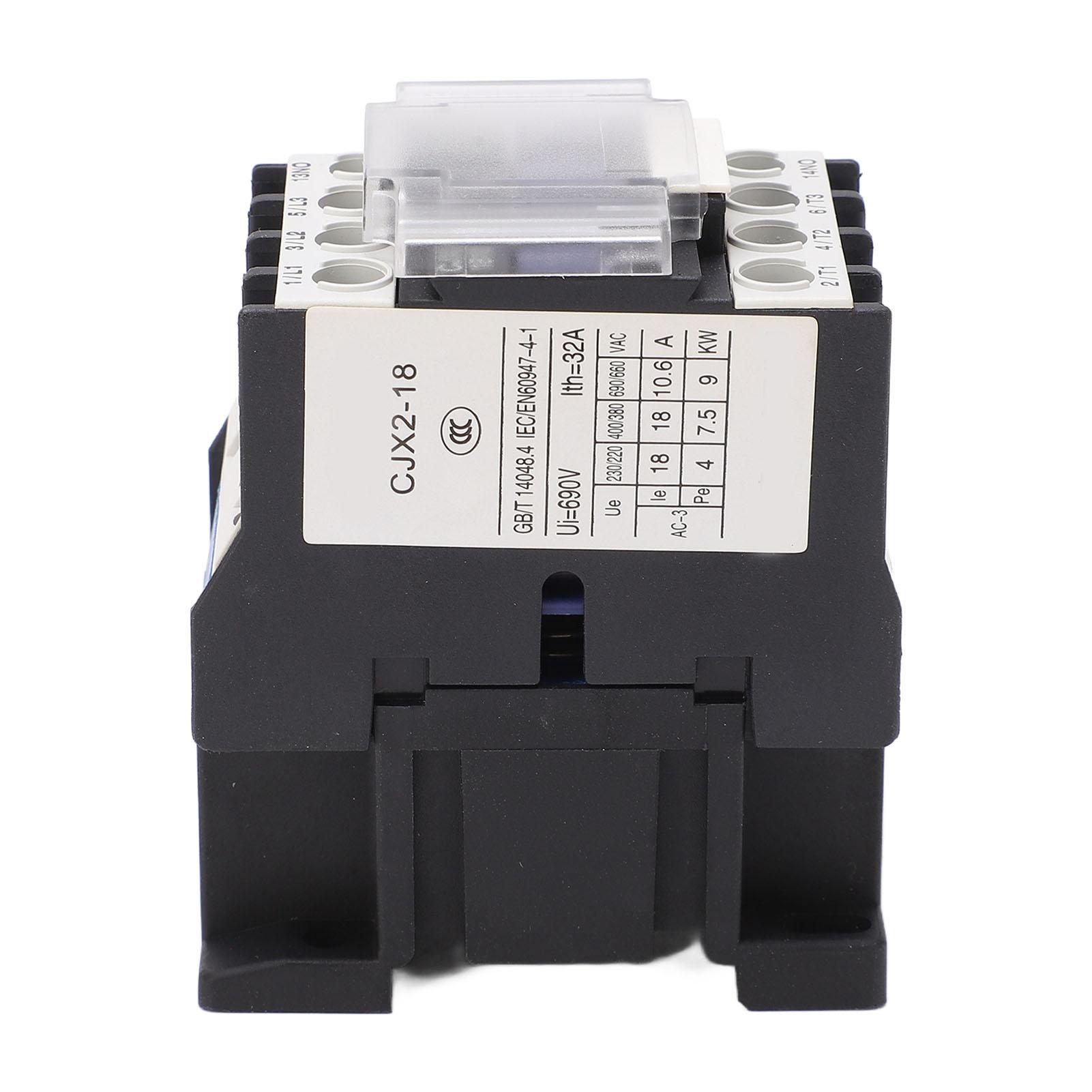 

AC Контактор ABS Вогнестійка Оболонка Потовщені Срібні Контакти Контактор Електродвигуна 380В 18А