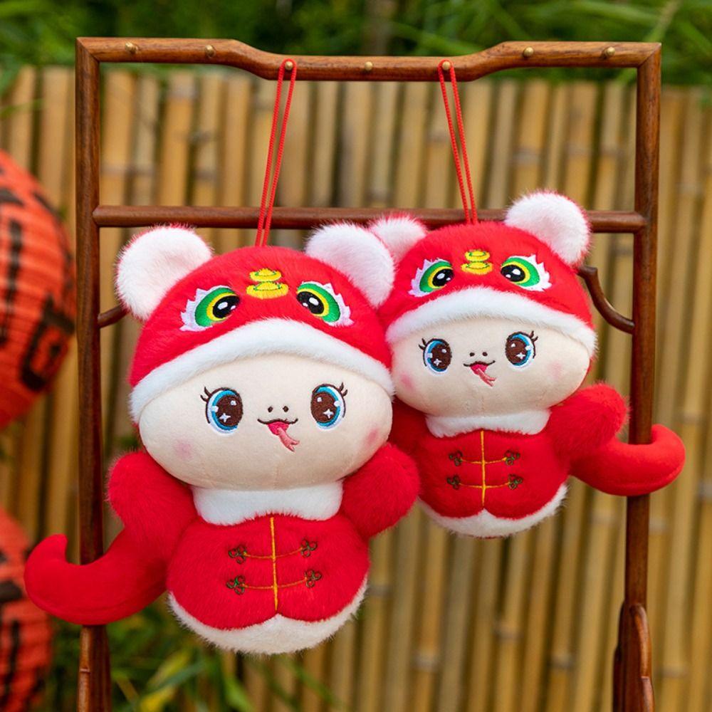 Tiger Head Hat Snake Year Plush Toy The God of Wealth Lucky Snake Doll Plushies  Children