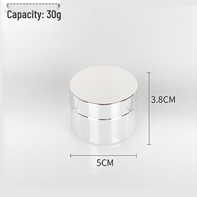 20g Electroplated Silver Glass Cream Jar: Sealed Cosmetic Sample Bottle for Face and Eye Creams & Lotions
