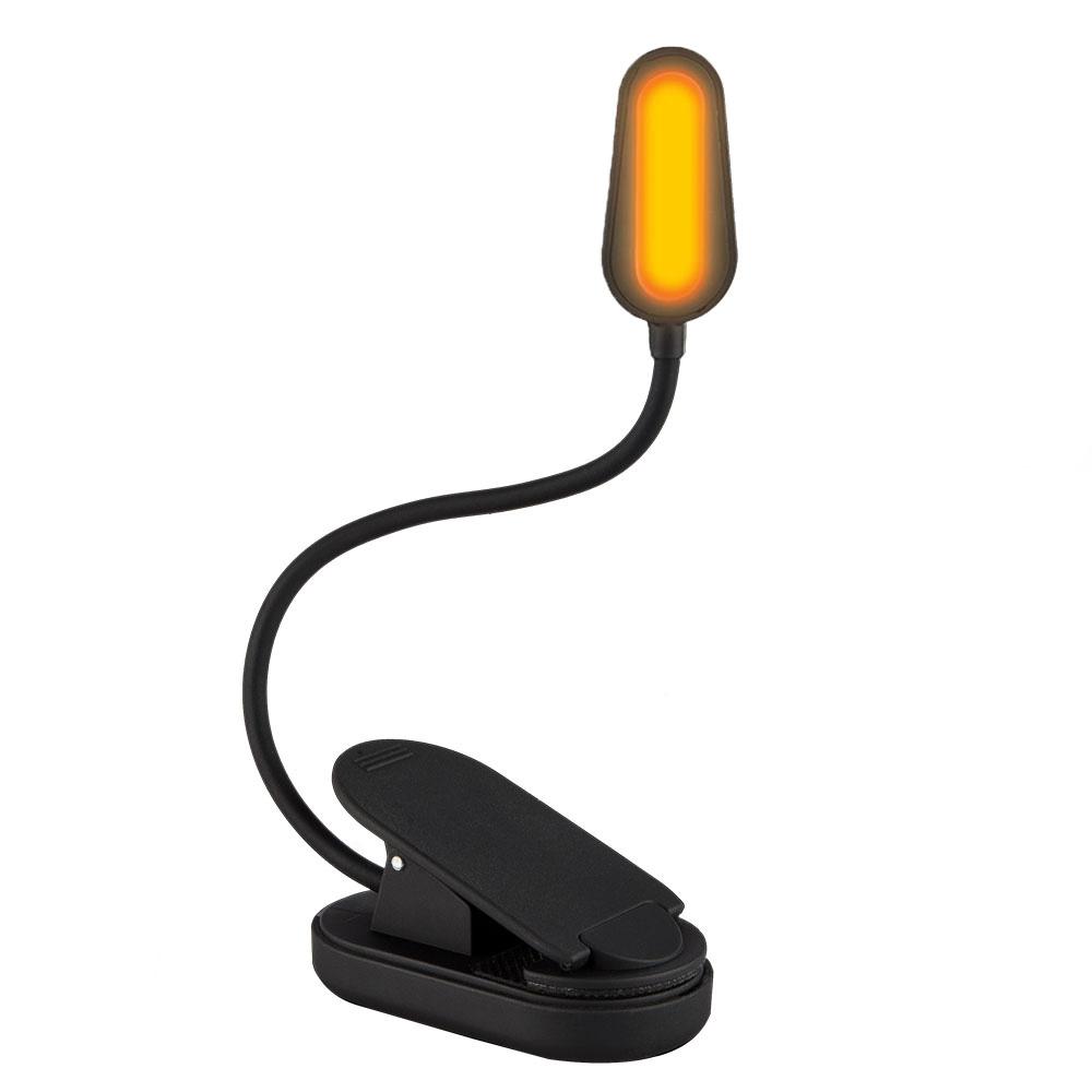 

Rechargeable Clip On Blue Blocking Amber LED Light for Reading in Bed 1600K Eye Care Light for Strain-Free Healthy Eyes