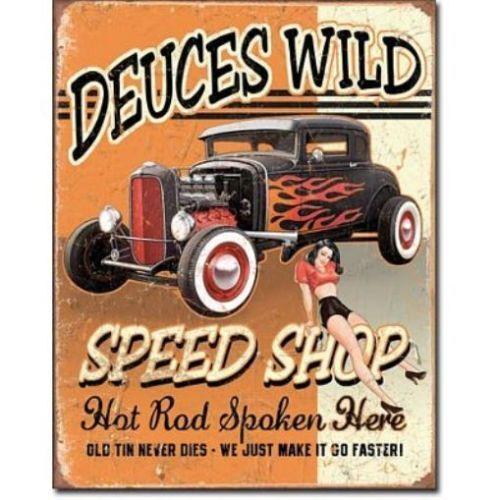

Deuces 32 Wild Speed Shop Hot Rod Distressed Retro Vintage Metal Tin SignAluminum 20x30cm（7.8x11.8inch）
