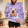 Women's Fashion Plaid Print Hoodie with Pet Pocket, Casual Sweatshirt for Everyday Wear