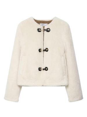 Women's Autumn & Winter Faux Fur Double-Breasted Coat with Round Neck and Long Sleeves - Euro-American Style