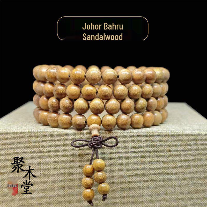 Buddhist Prayer Bracelet - 108 Beads, Multi-strand Sandalwood, Black Rosewood, Wenwan Style