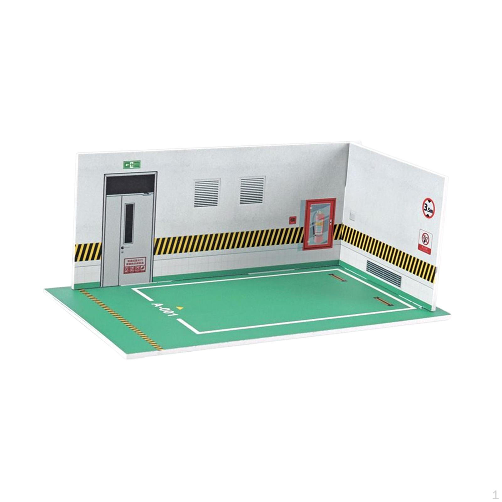 

1/24 Parking Lot Display Case Model Car Garage Storage Box Stand for Alloy зелений