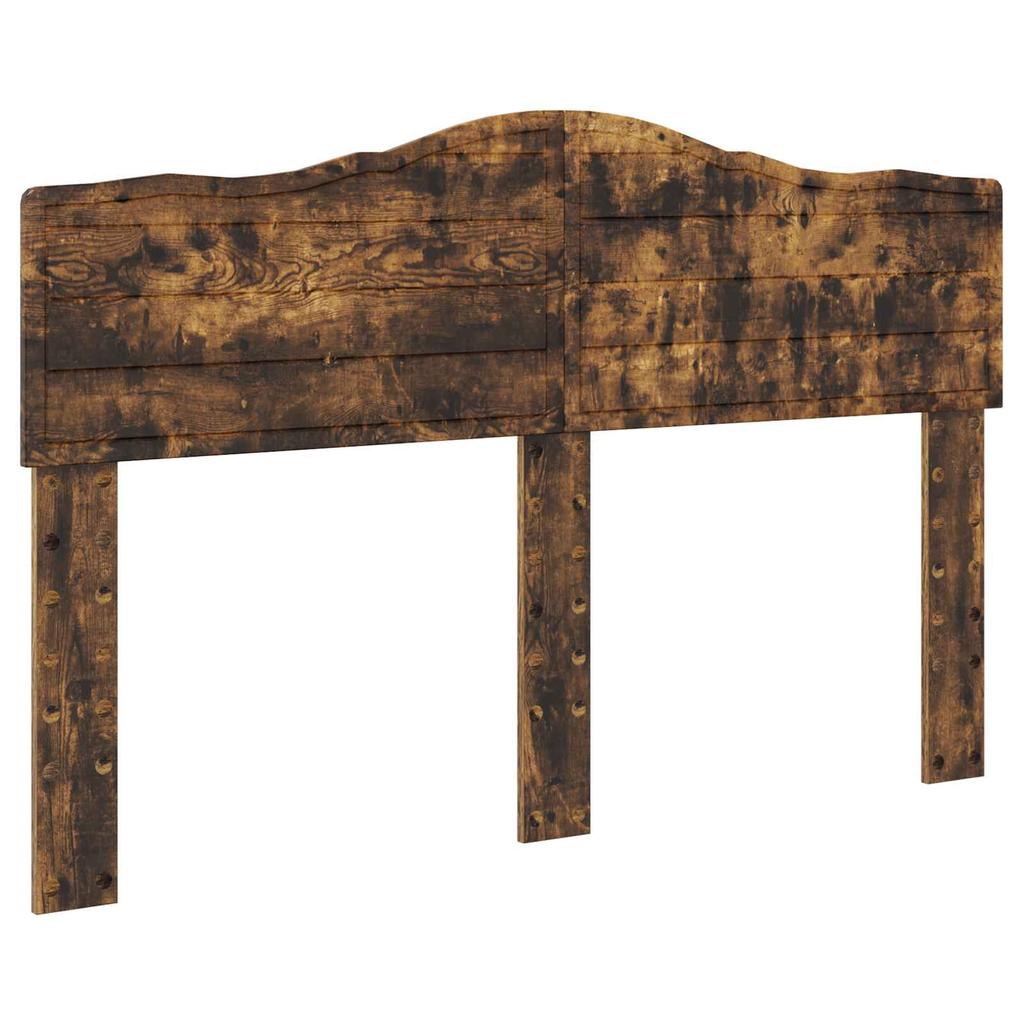 Bed Frame Smoked Oak 140 x 190 cm Engineered Wood