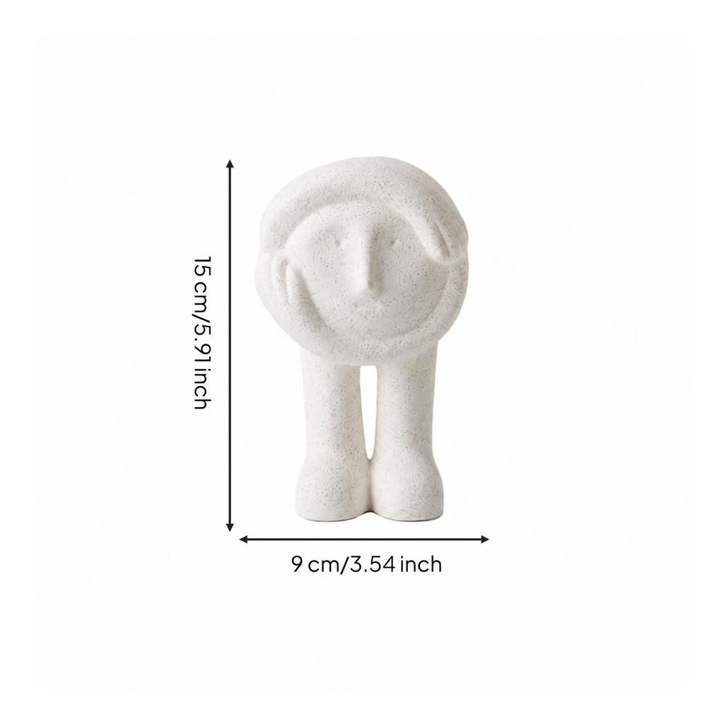 Compact Modern Minimalist Ceramic Figurine Artistic White